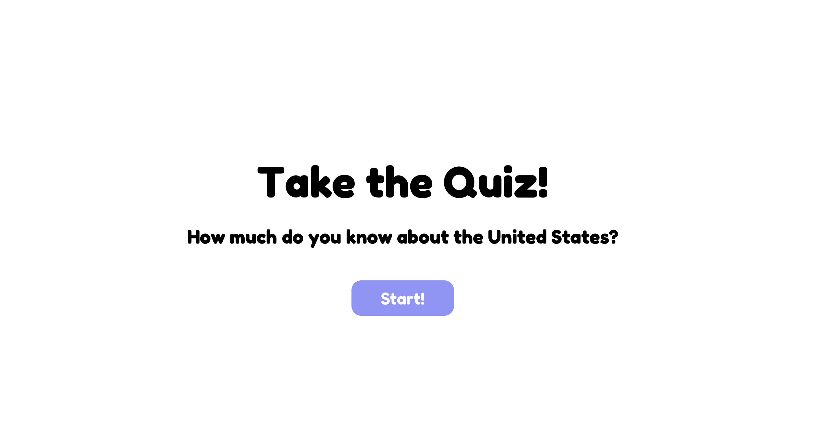 image of a simple quiz application